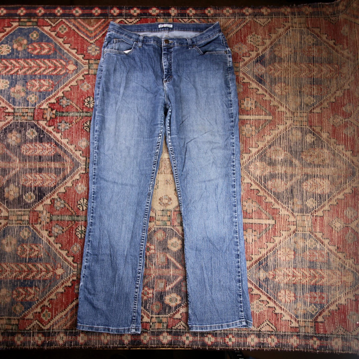 Lee W34 L30 Straight Leg Loose Fit Blue Denim Jeans