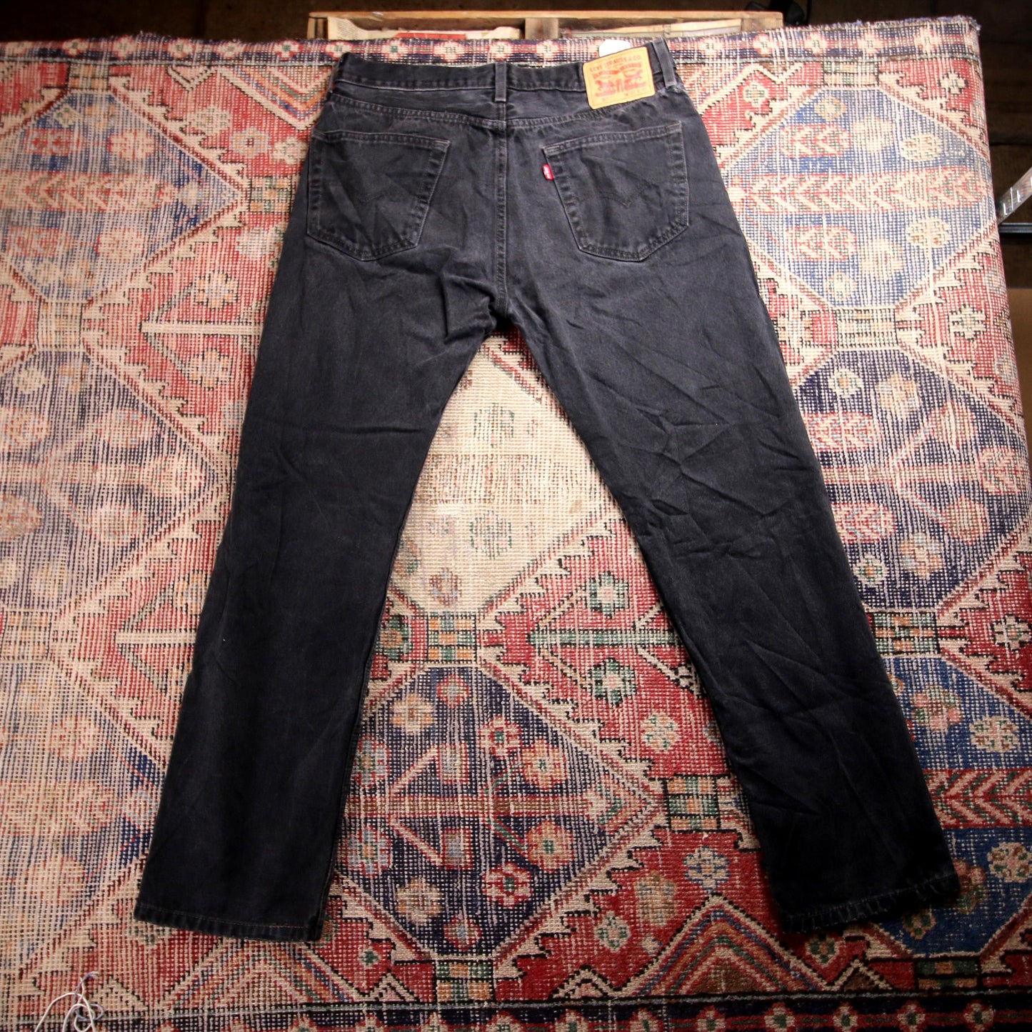 Levi's 505 W32 L29 Straight Leg Regular Fit Black Denim Jeans