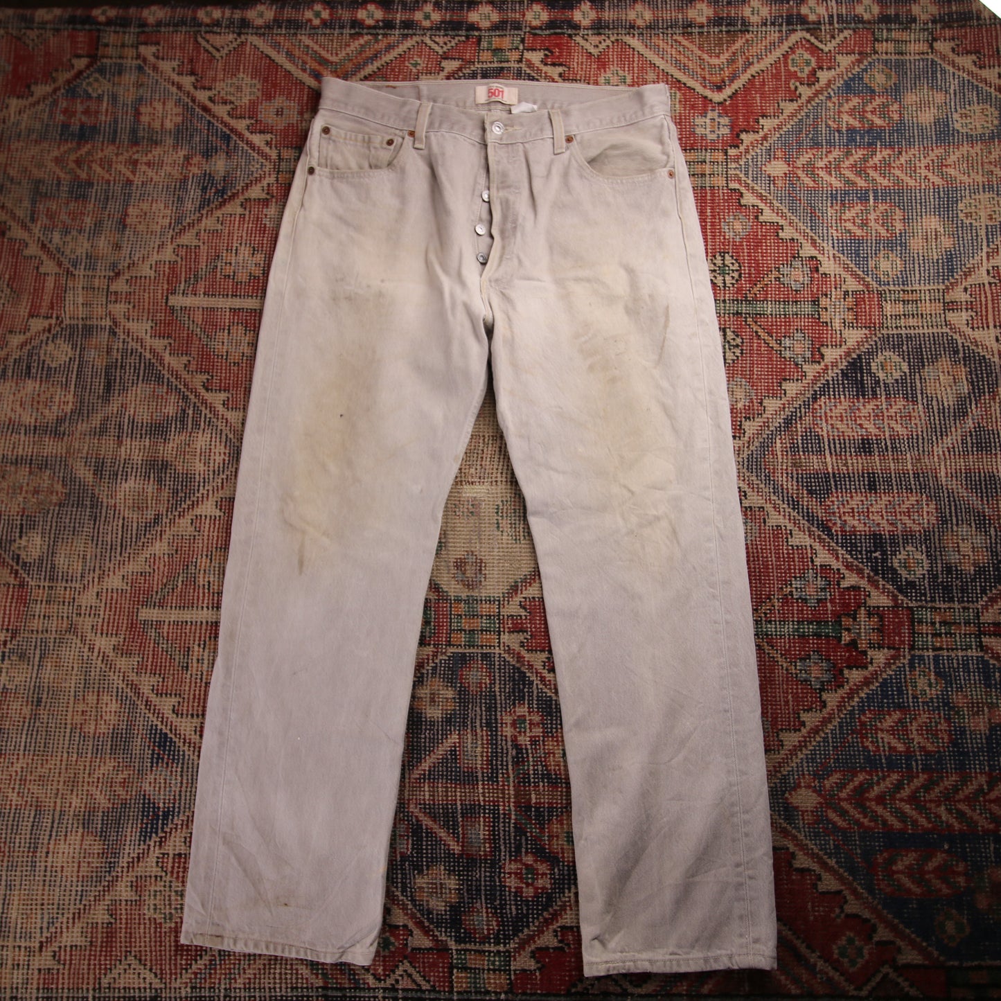 Levi's 501 W32 L28 Original Fit Beige Denim Jeans