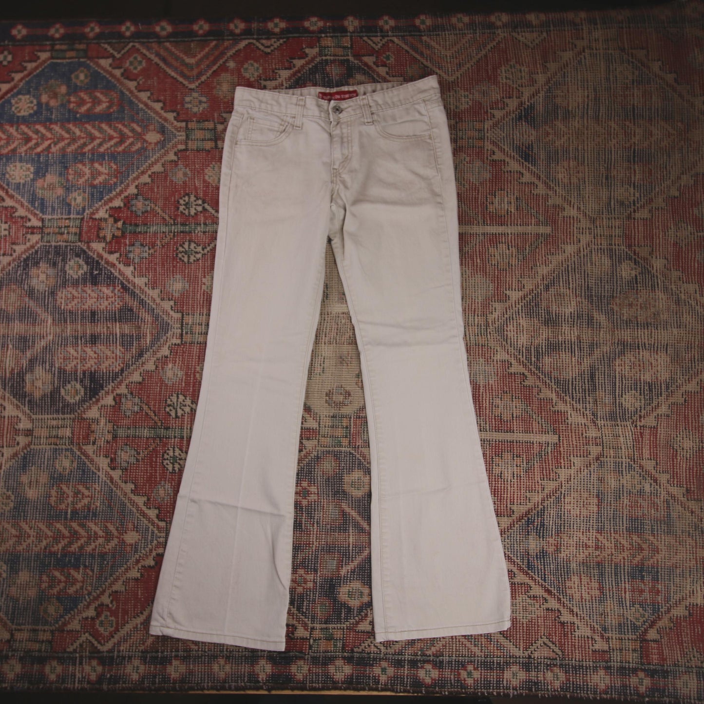 Levi's W28 L29 Flared White Denim Jeans