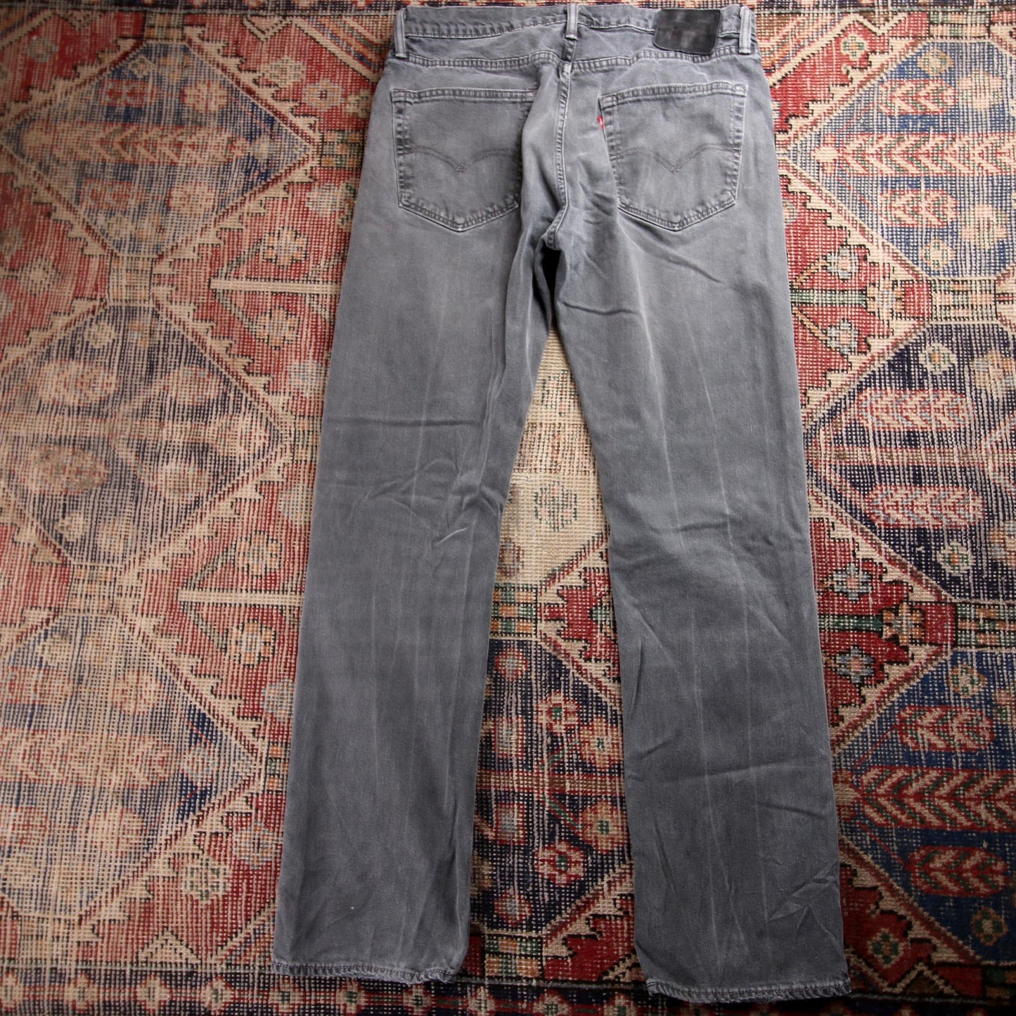 Levi's 504 W36 L32 Straight Leg Regular Fit Classic Ripped Style Grey Denim Jean