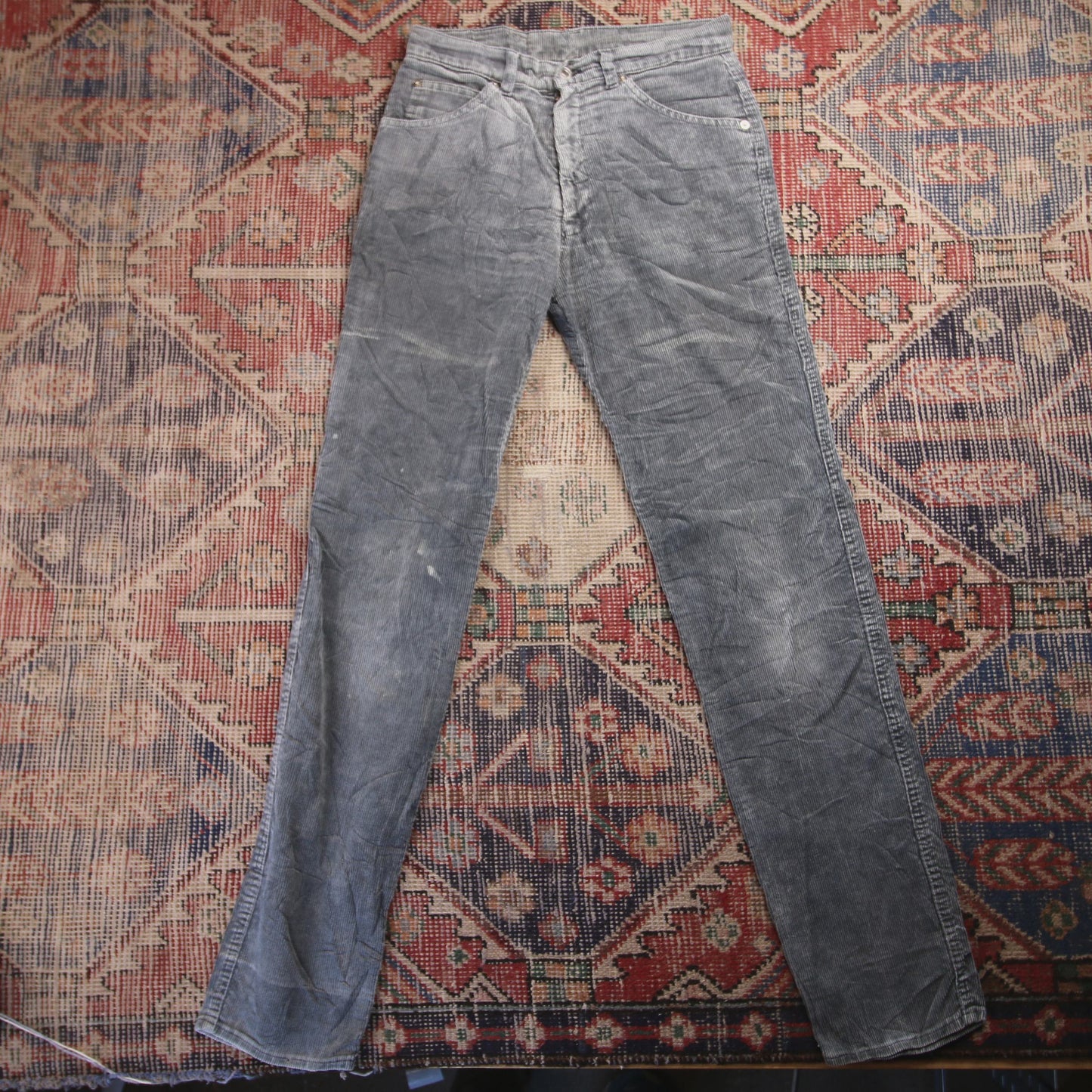 Levi's 521 20 59 W28 L32 Slim Fit Grey Corduroy Trousers