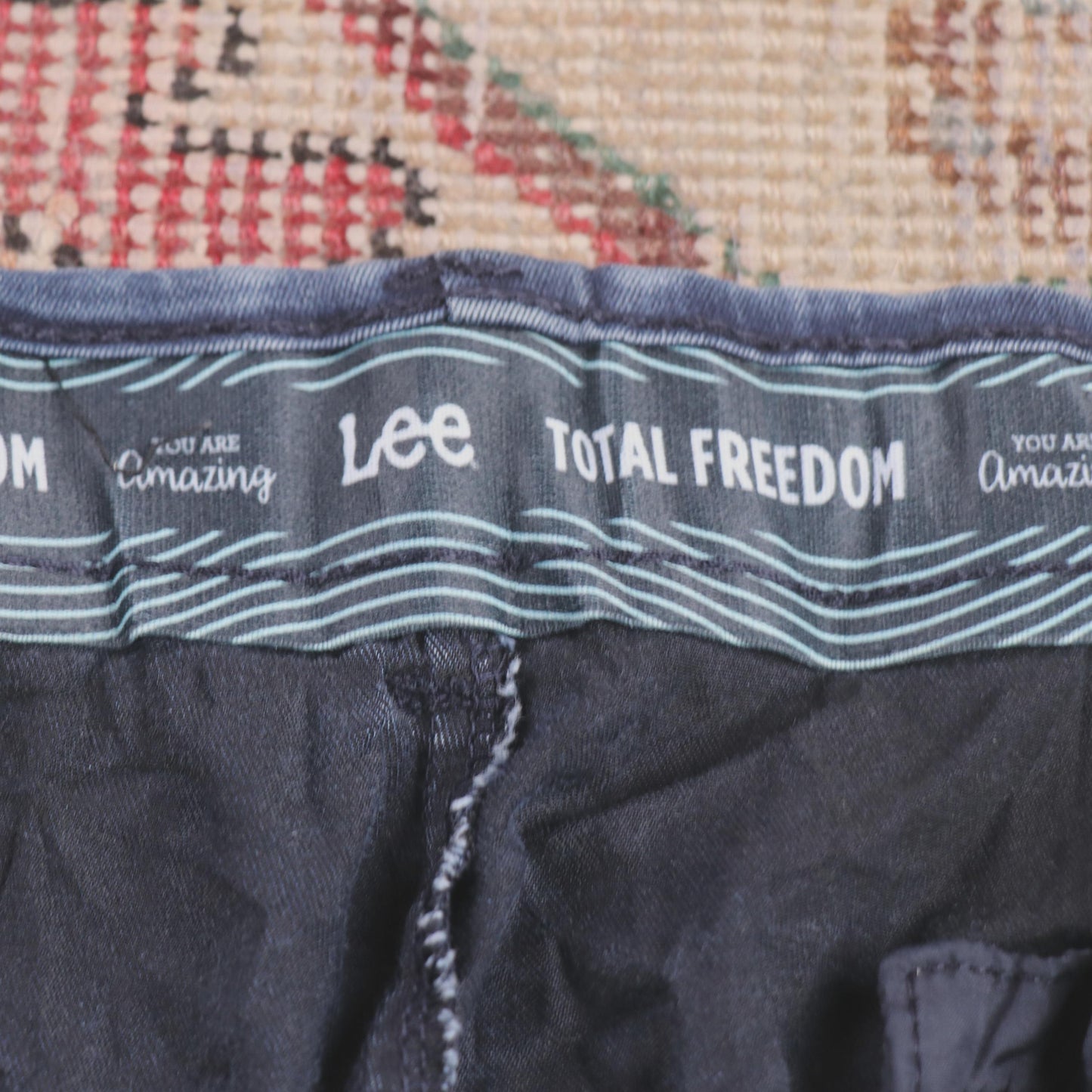 Lee W42 L26 Straight Leg Relaxed Fit Blue Denim Jeans
