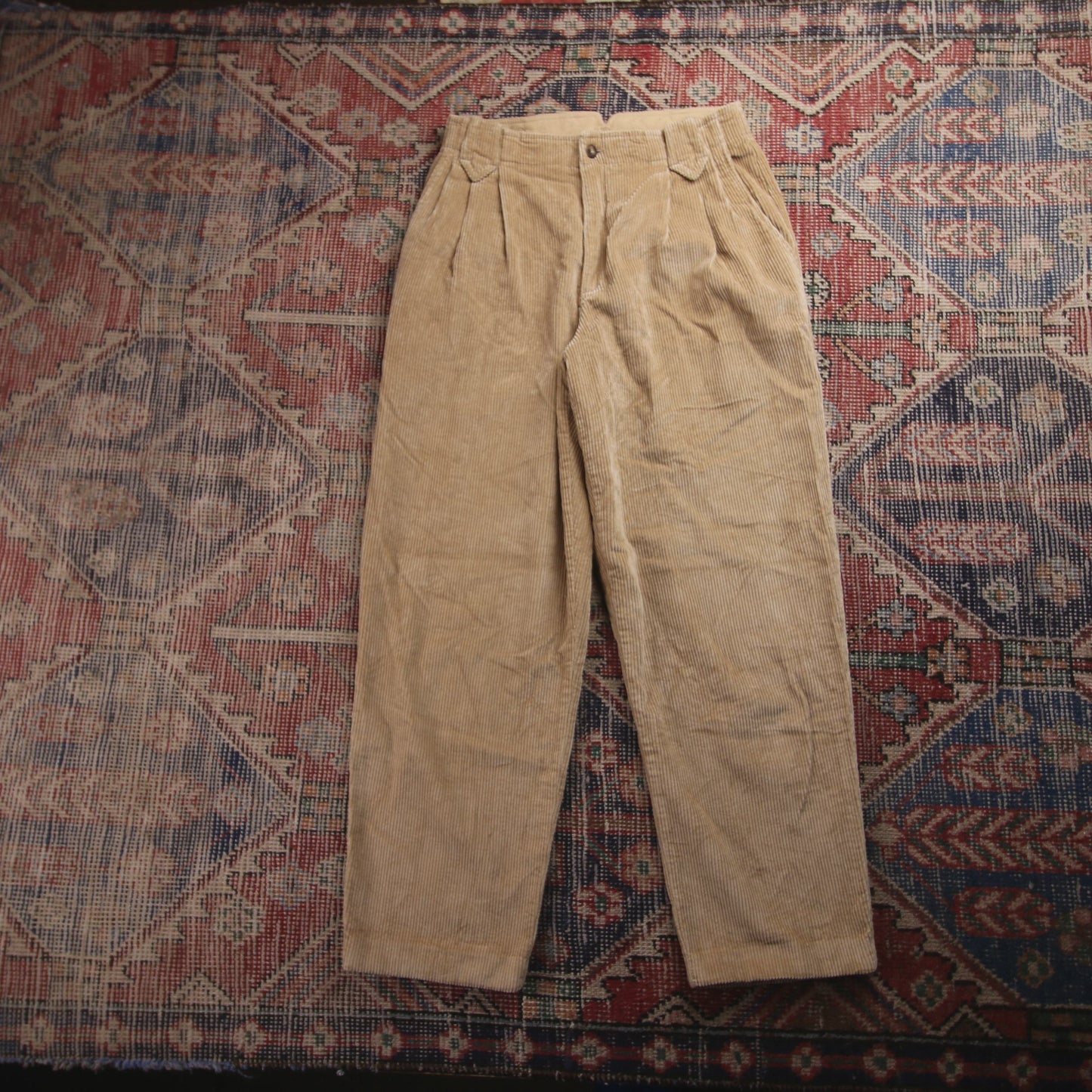 Unbranded W26 L26 Tapered Leg Loose Fit Brown Corduroy Trousers