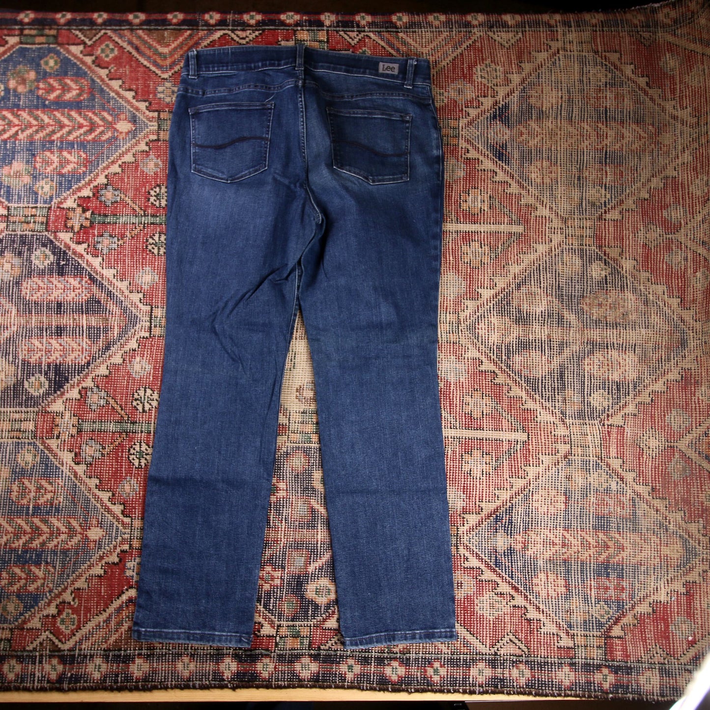Lee W36 L29 Straight Leg Blue Denim Jeans
