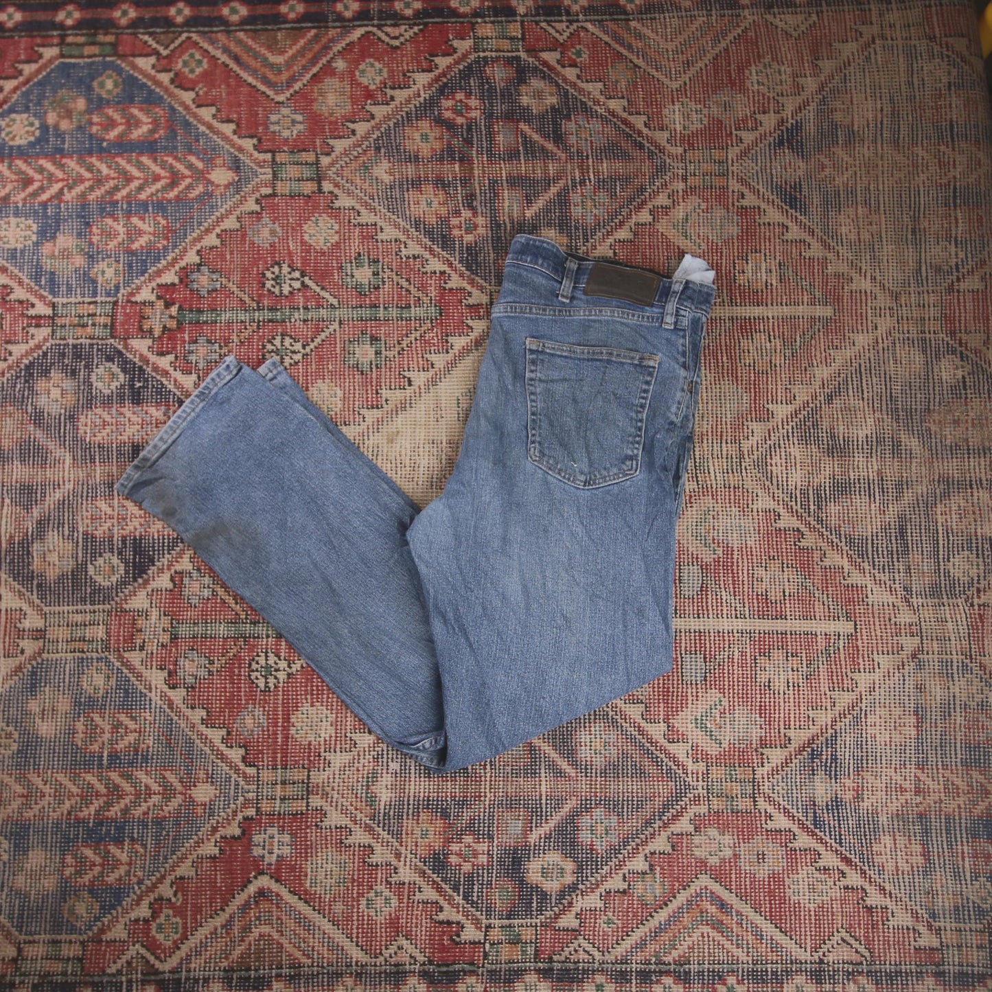 Wrangler W40 L30 Straight Leg Regular Fit Blue Denim Jeans