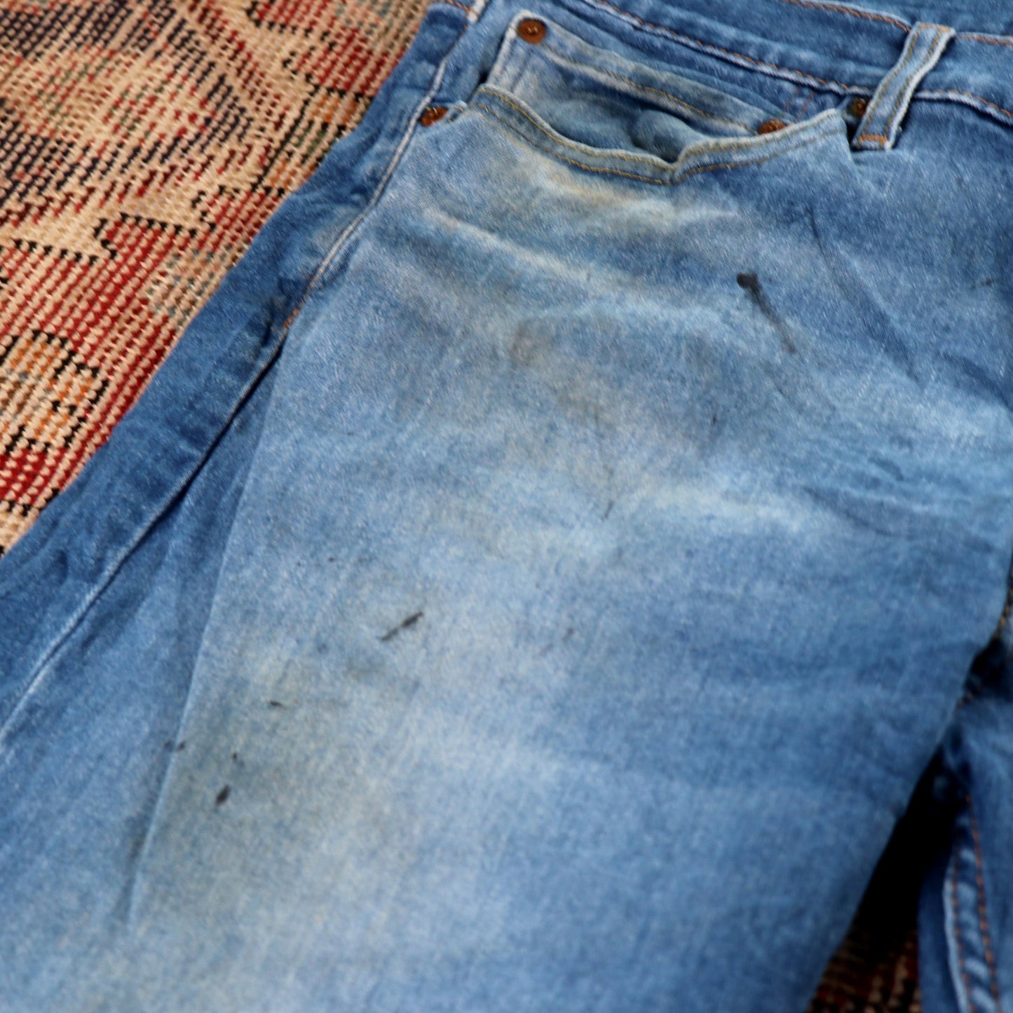 Levi's 505 Red Tab W36 L24 Straight Leg Regular Fit Blue Denim Jeans