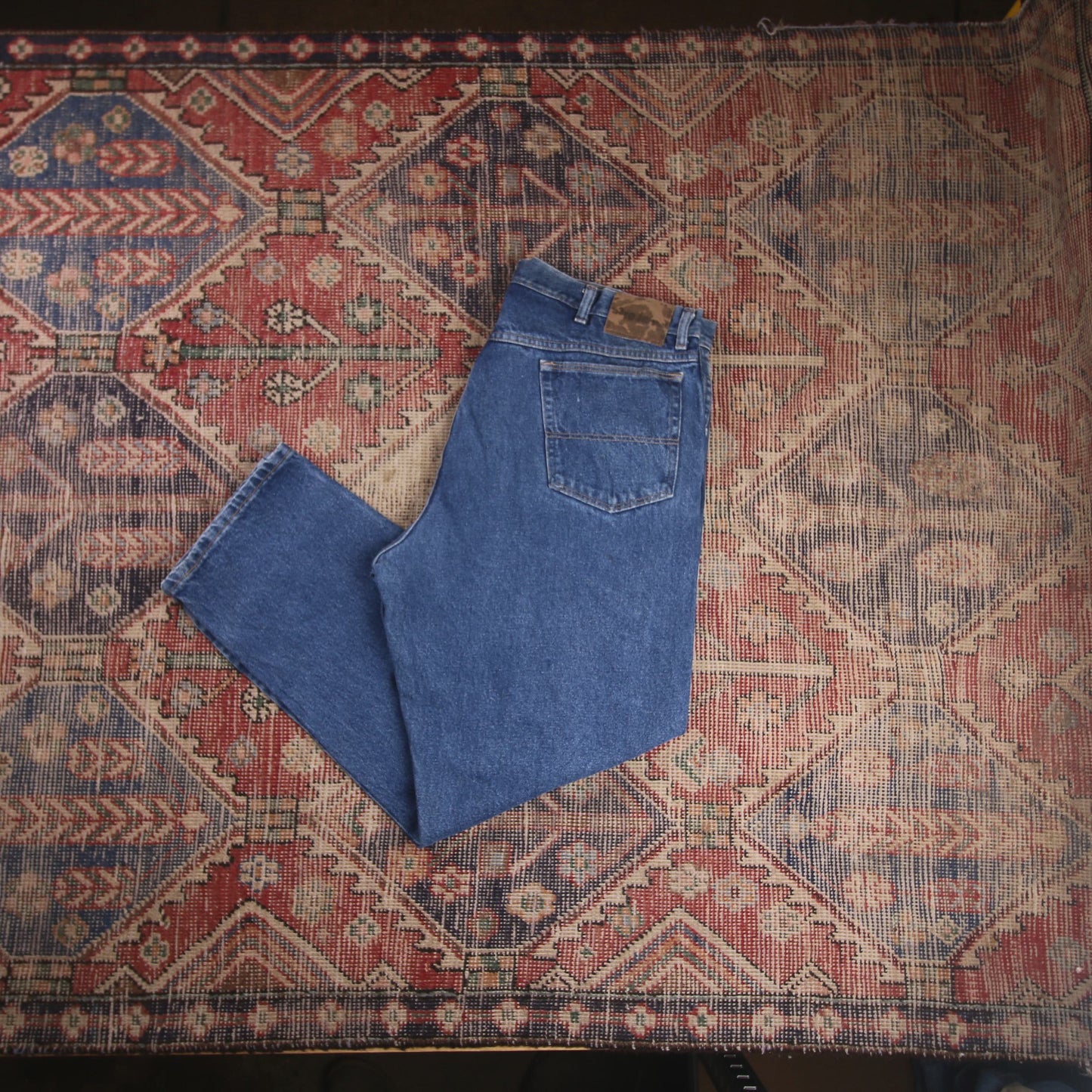 Unbranded W40 L30 Straight Leg Relaxed Fit Blue Denim Jeans