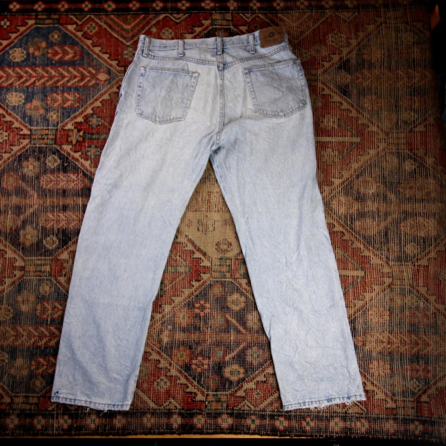 Wrangler W34 L29 Straight Leg Relaxed Fit Blue Denim Jeans