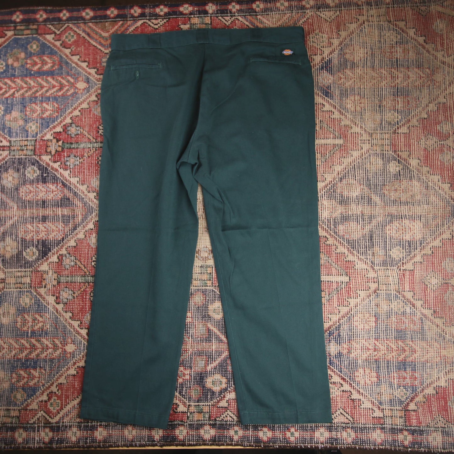 Dickies W44 L28 Straight Leg Green Cotton Blend Trousers