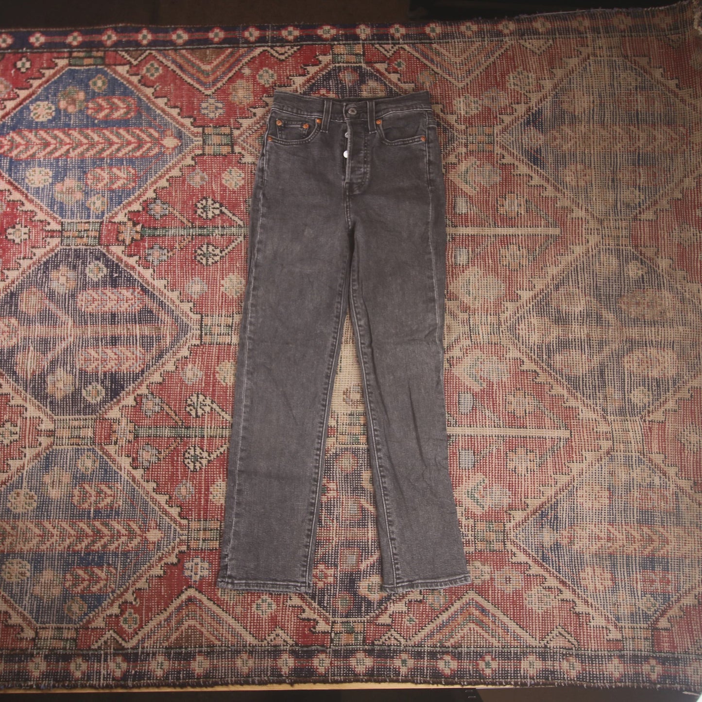 Levi's 501 W24 L26 Original Fit Black Denim Jeans
