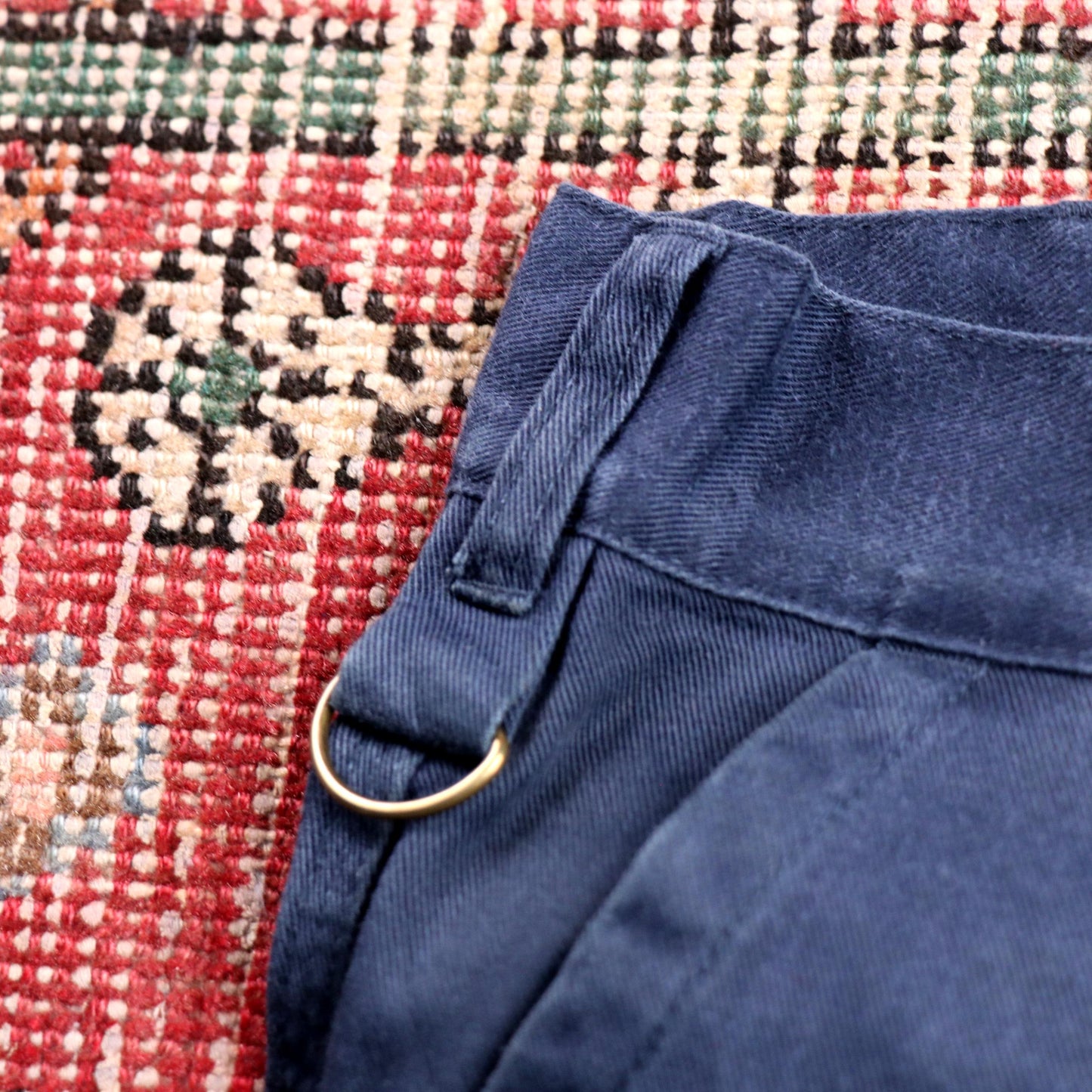 Dickies Double Knee W34 L26 Cargos Blue Cotton Blend Trousers