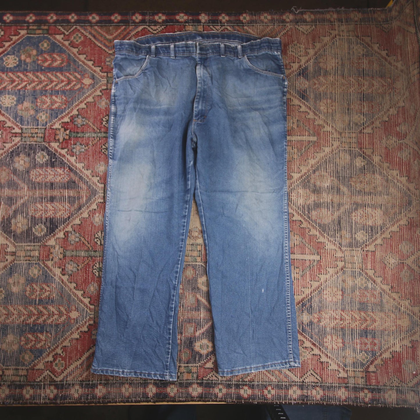 Wrangler W44 L27 Straight Leg Relaxed Fit Blue Denim Jeans