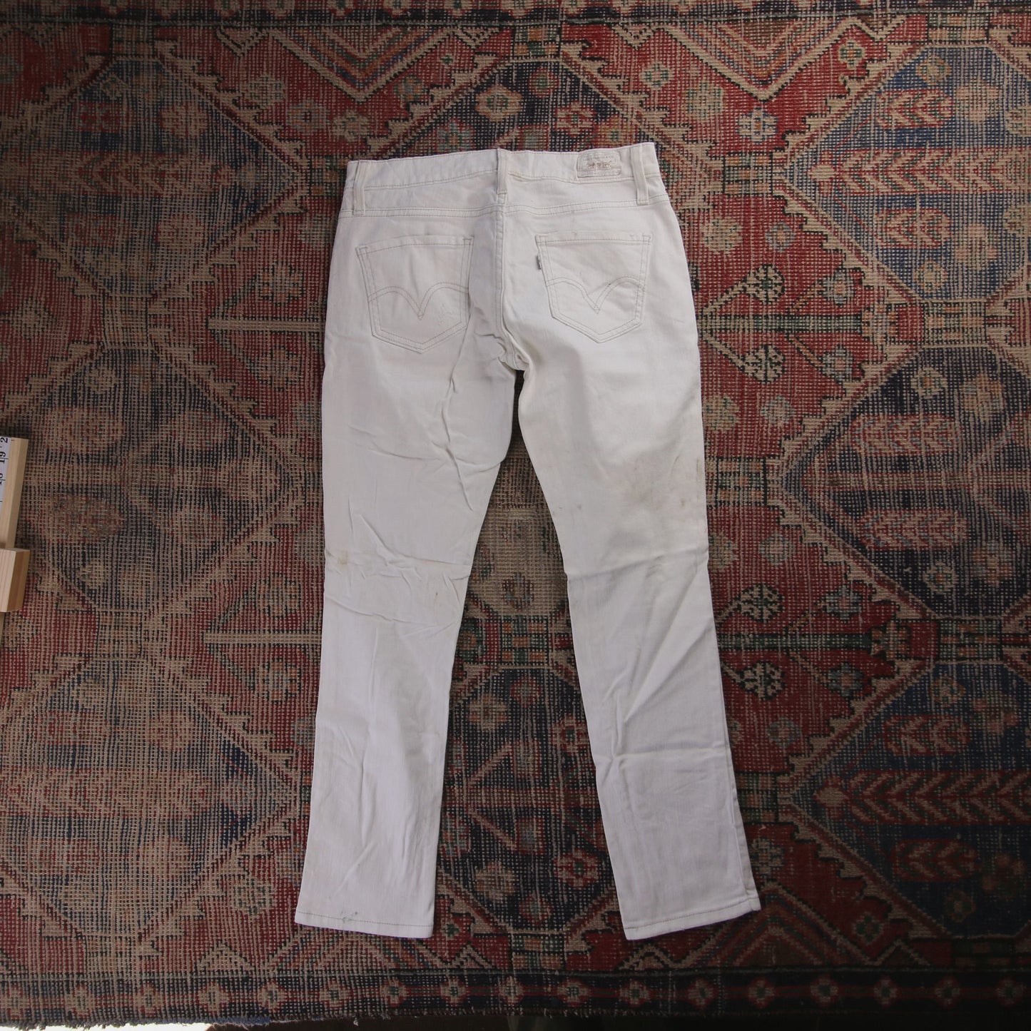Levi's 513 W28 L27 Straight Leg Slim Fit White Denim Jeans
