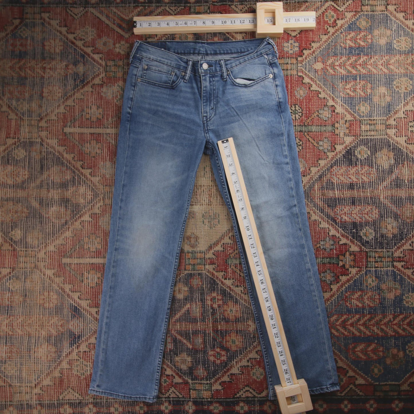 Levi's 514 Red Tab W30 L29 Straight Leg Blue Denim Jeans