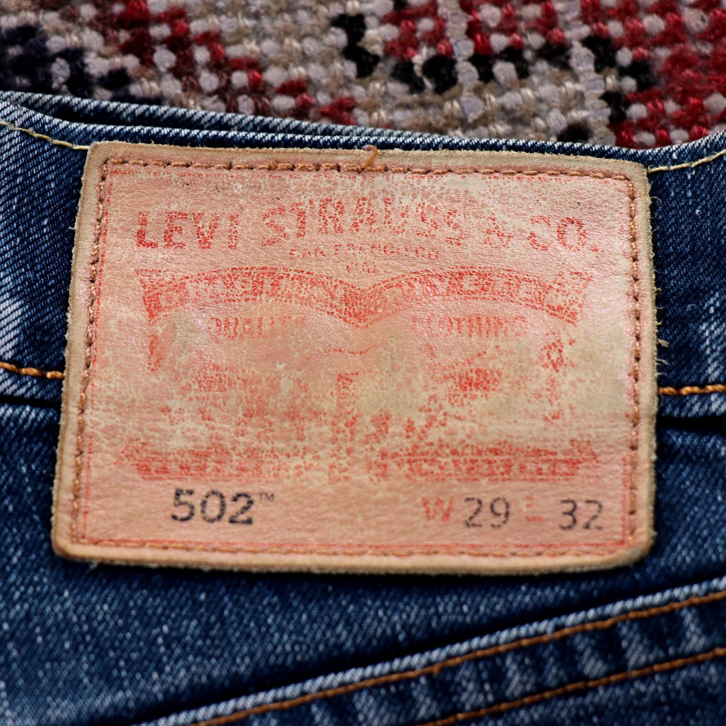 Levi's 502 Red Tab W28 L32 Tapered Leg Regular Fit Blue Denim Jeans