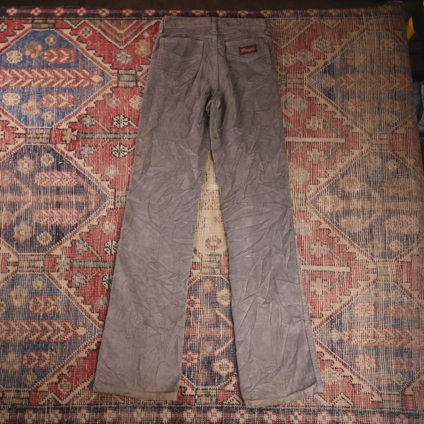 Wrangler W26 L33 Straight Leg Relaxed Fit Grey Cotton Blend Trousers