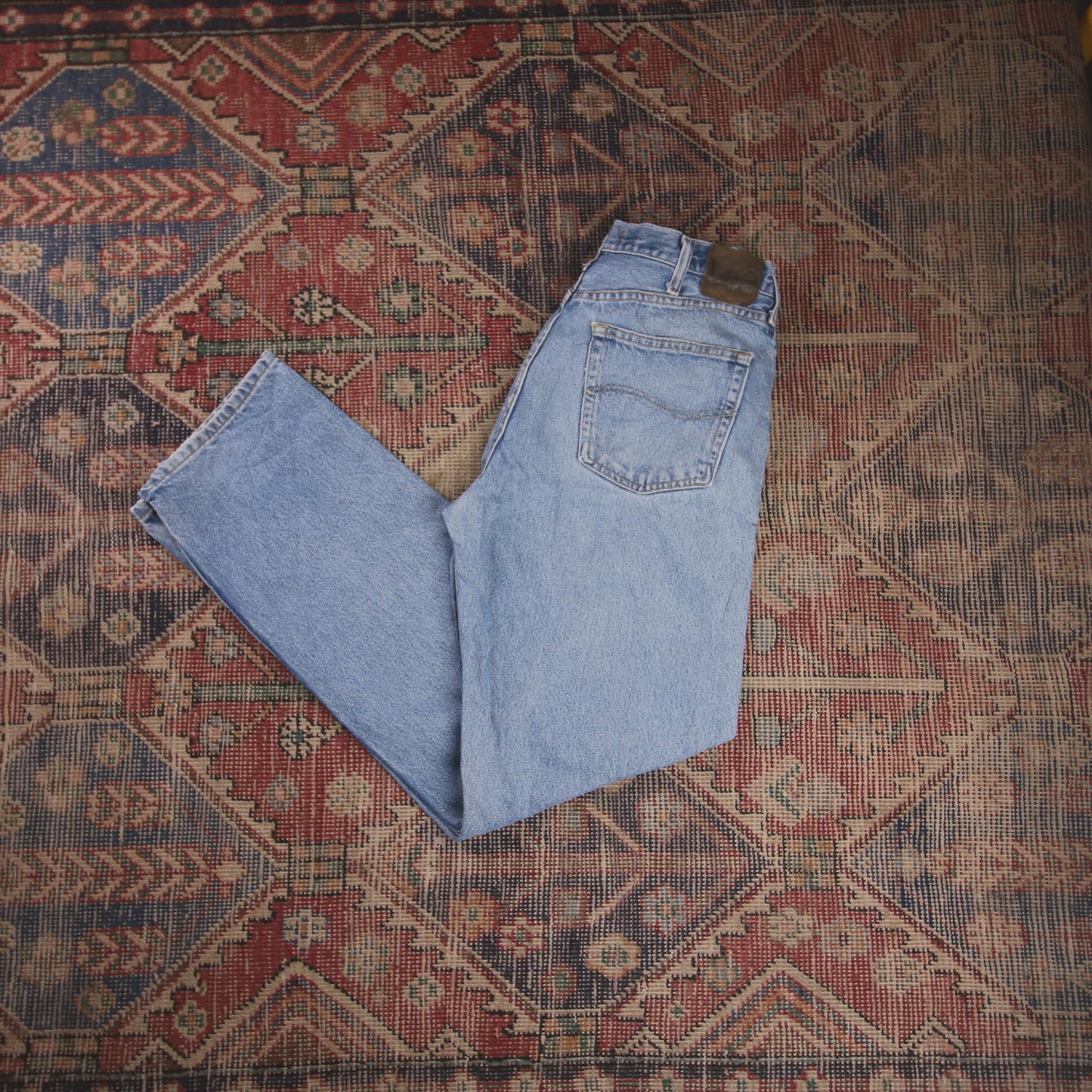 Lee W28 L30 Straight Leg Relaxed Fit Blue Denim Jeans