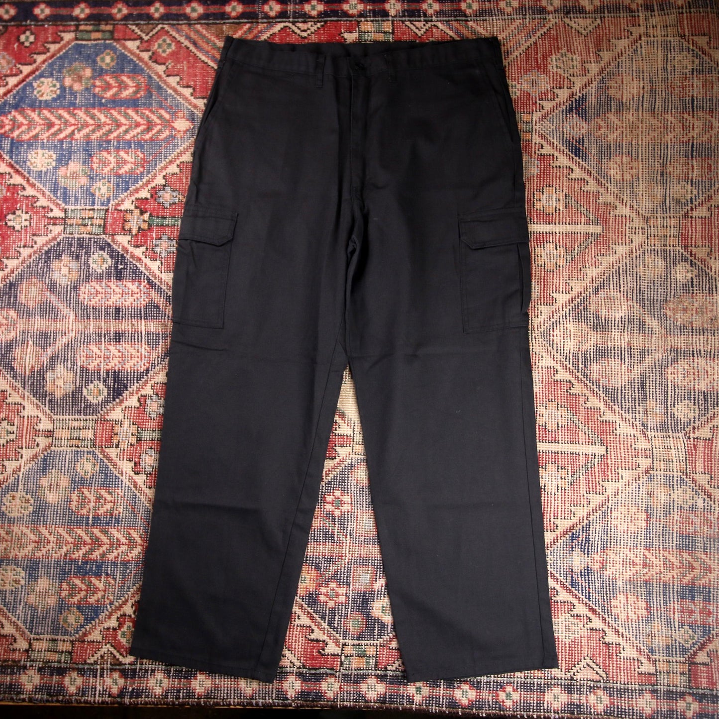 Dickies W36 L29 Cargos Black Cotton Blend Trousers