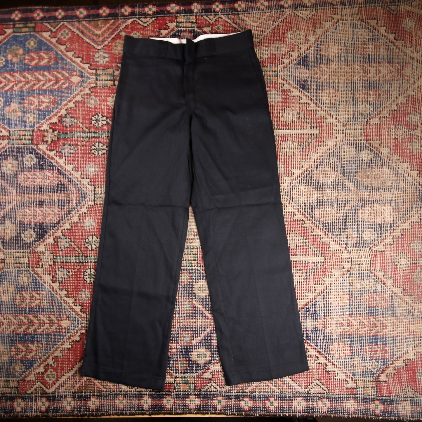 Dickies W32 L29 Straight Leg Blue Cotton Blend Trousers