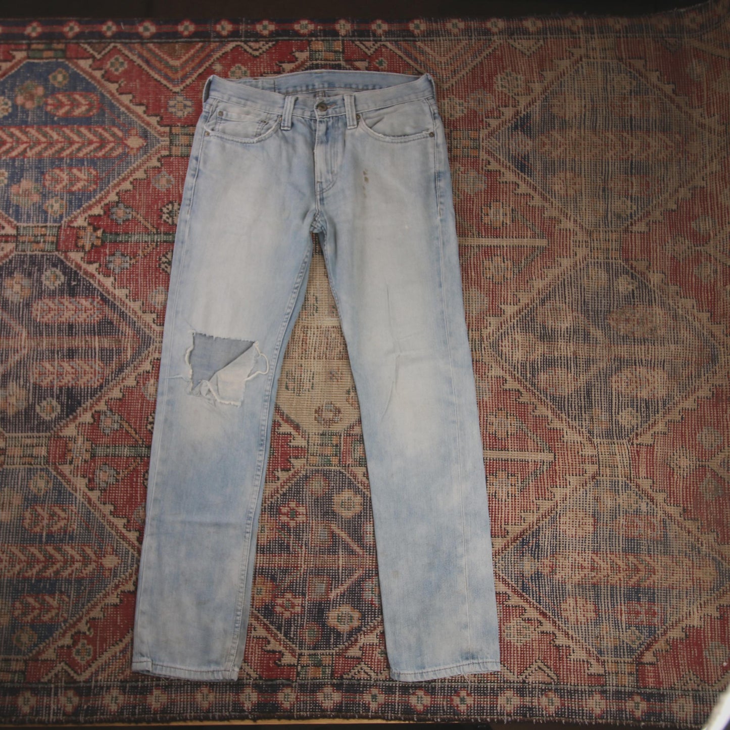 Levi's 511 W32 L29 Slim Fit Classic Ripped Style Blue Denim Jeans