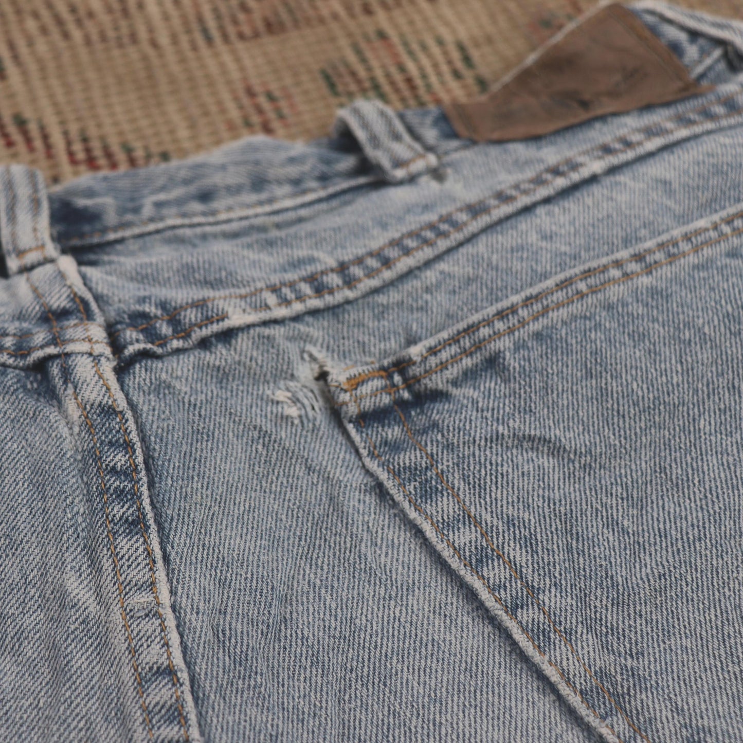 Wrangler W34 L32 Straight Leg Regular Fit Blue Denim Jeans