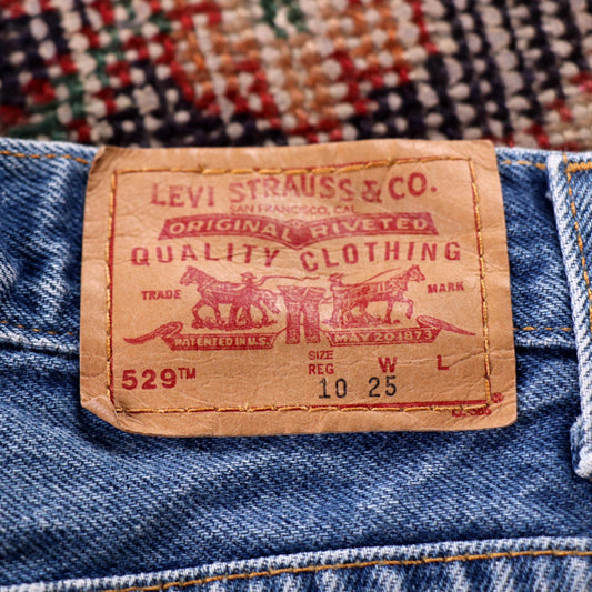 Levi's 529 Red Tab W26 L24 Bootcut Slim Fit Blue Denim Jeans