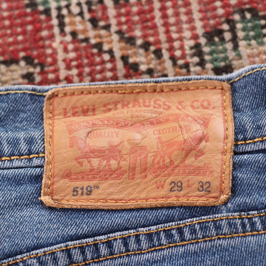 Levi's 519 Red Tab W28 L30 Slim Blue Denim Jeans