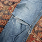 Lee W36 L32 Straight Leg Relaxed Fit Classic Ripped Style Blue Denim Jeans