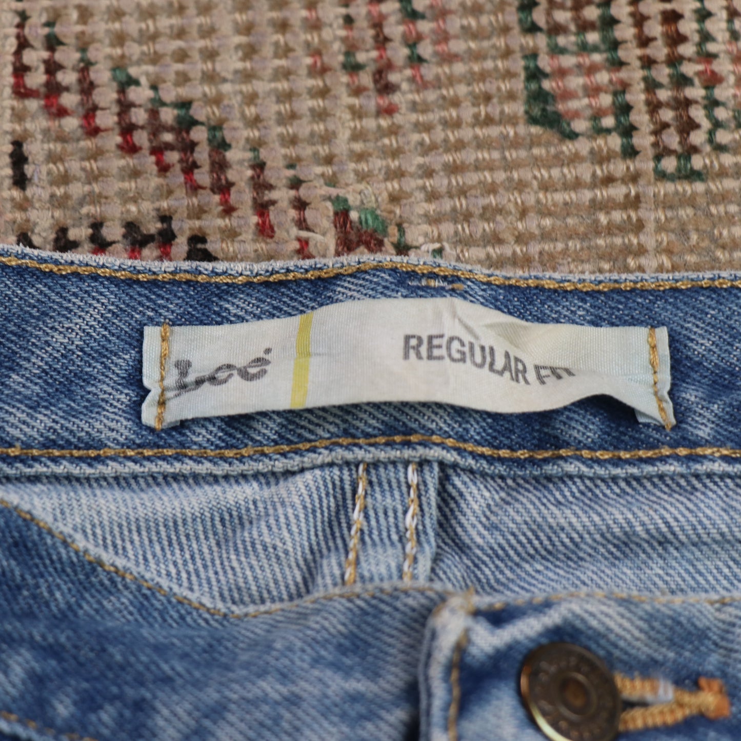 Lee W36 L32 Straight Leg Blue Denim Jeans