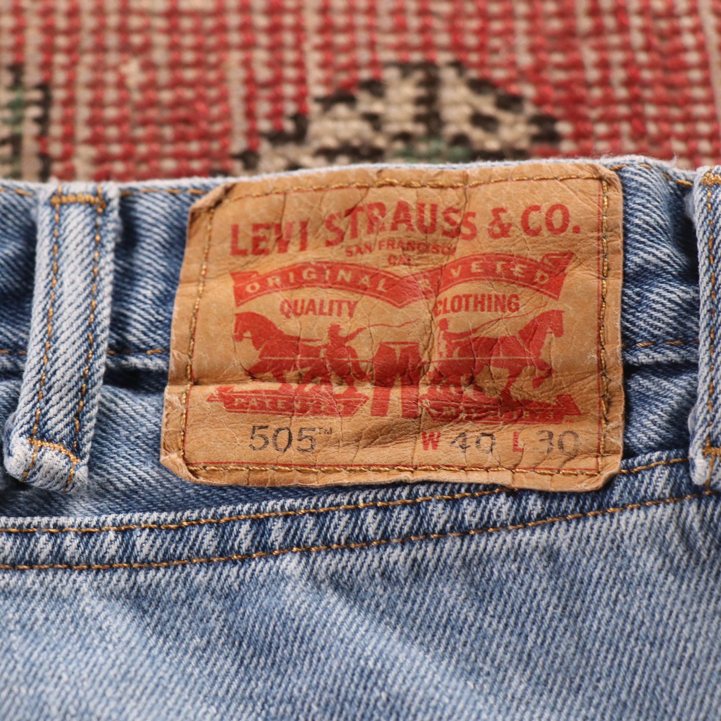 Levi's 505 Red Tab W40 L29 Straight Leg Regular Fit Blue Denim Jeans