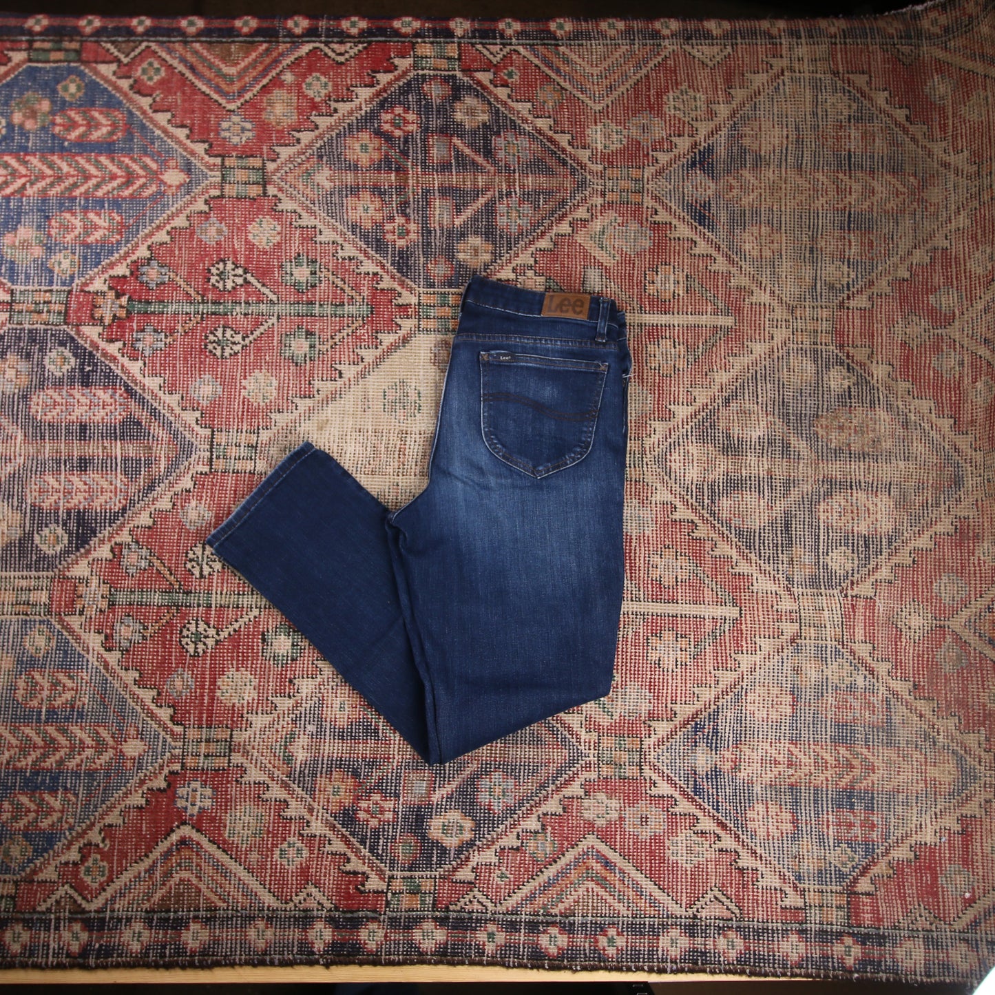 Lee W30 L28 Straight Leg Blue Denim Jeans