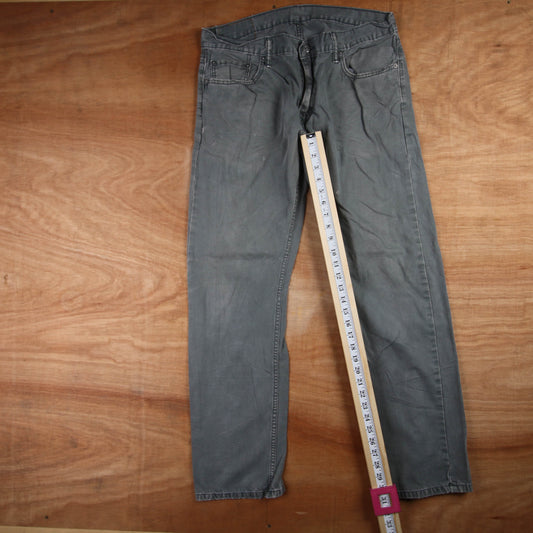 Levi's 505 Red Tab W36 L31 Straight Leg Regular Fit Grey Denim Jeans