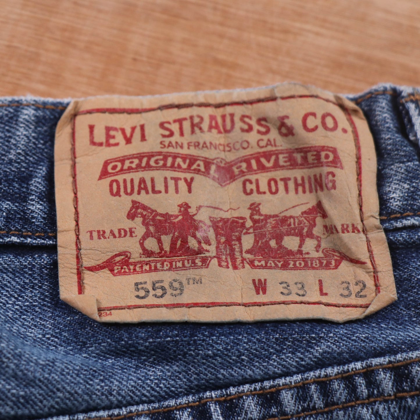 Levi's 559 Red Tab W32 L29 Straight Leg Relaxed Fit Blue Denim Jeans