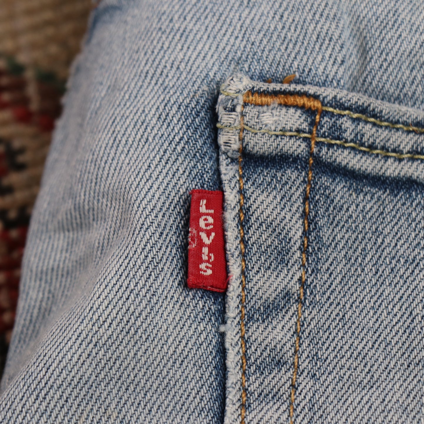 Levi's 527 W36 L24 Bootcut Distressed Style Blue Denim Jeans