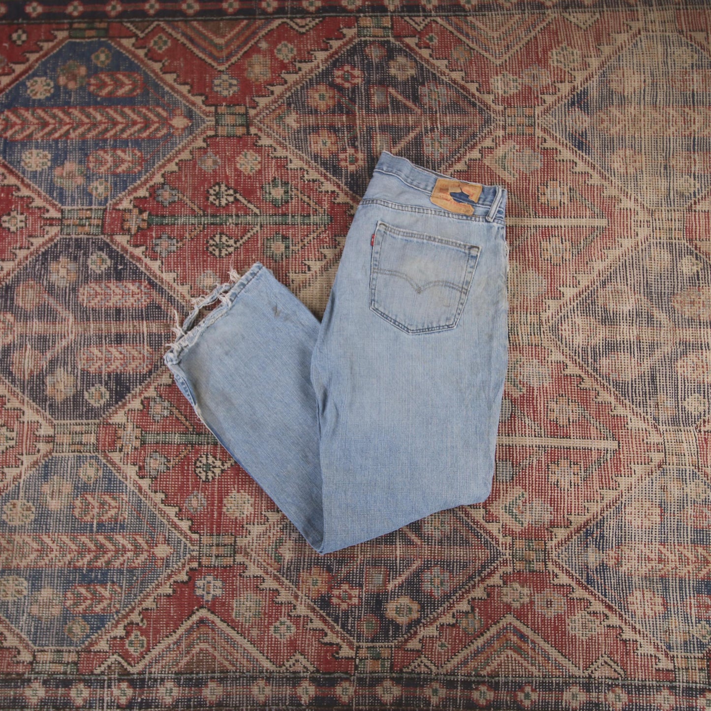 Levi's 569 W36 L30 Straight Leg Loose Fit Classic Ripped Style Blue Denim Jeans