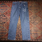 Wrangler W38 L33 Straight Leg Relaxed Fit Blue Denim Jeans