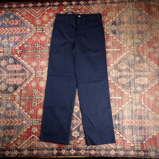 Dickies W28 L29 Straight Leg Blue Cotton Blend Trousers