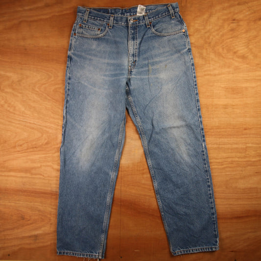 Levi's 505 Red Tab W36 L31 Straight Leg Regular Fit Blue Denim Jeans