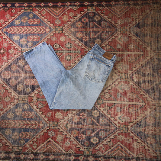 Wrangler W32 L30 Straight Leg Relaxed Fit Blue Denim Jeans