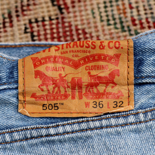 Levi's 505 W36 L31 Straight Leg Regular Fit Blue Denim Jeans
