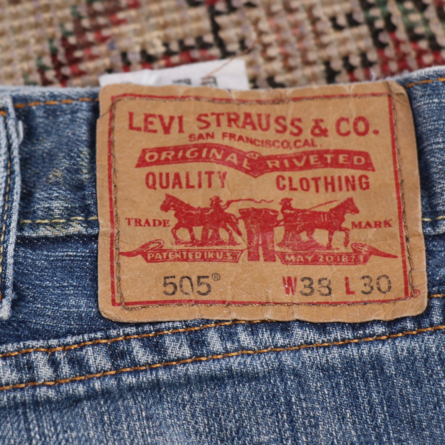 Levi's 505 W38 L30 Straight Leg Regular Fit Blue Denim Jeans