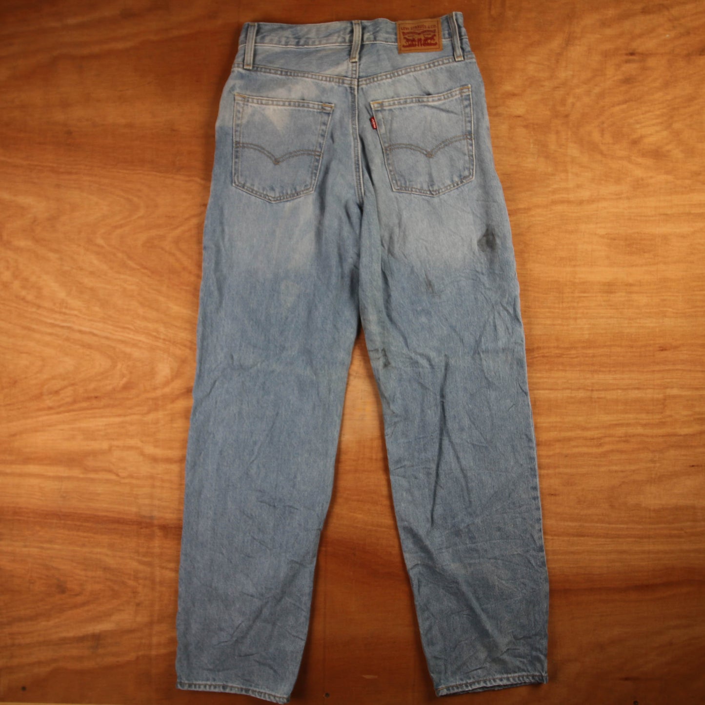 Levi's 721 Red Tab W30 L30 Loose Straight Leg Classic Ripped Style Blue Denim Je