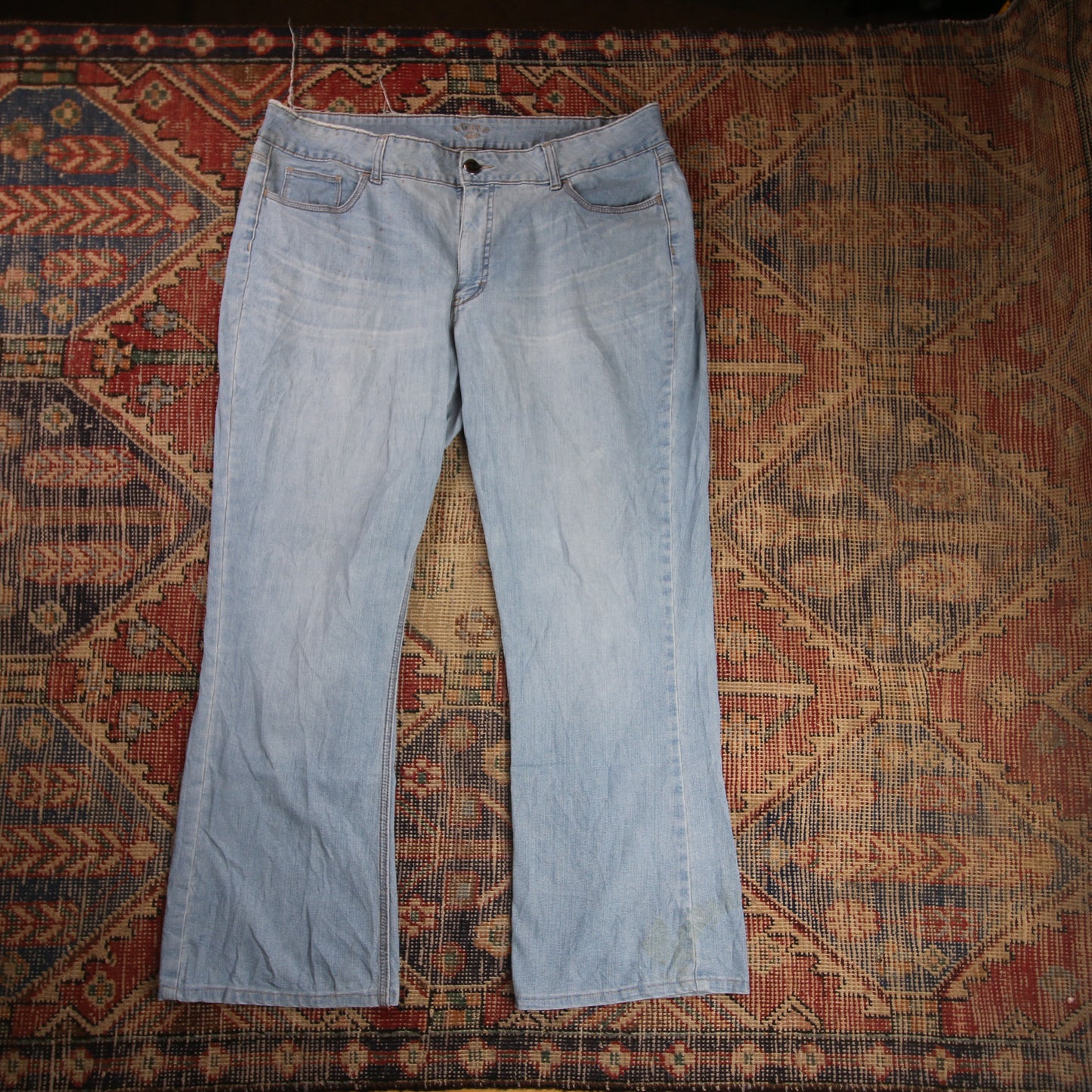 Lee W38 L28 Flared Blue Denim Jeans
