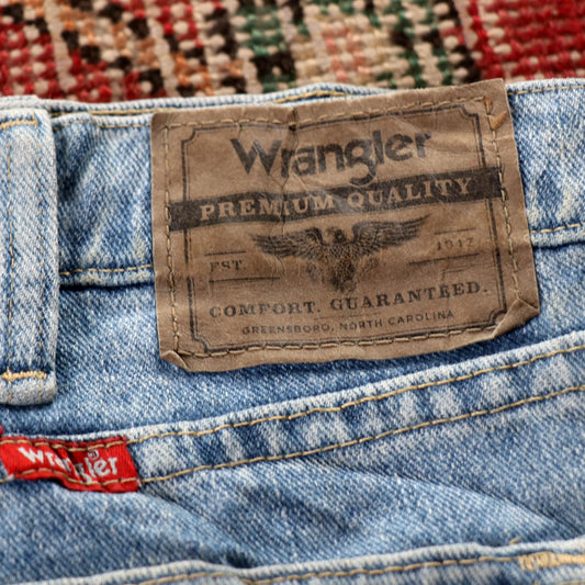 Wrangler W36 L30 Straight Blue Denim Jeans