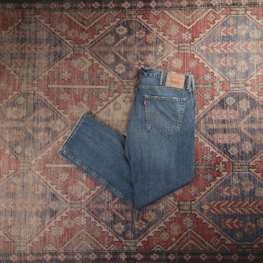 Levi's 505 Red Tab W38 L30 Straight Leg Regular Fit Blue Denim Jeans