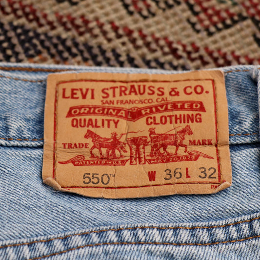 Levi's 550 W34 L30 Tapered Leg Relaxed Fit Blue Denim Jeans