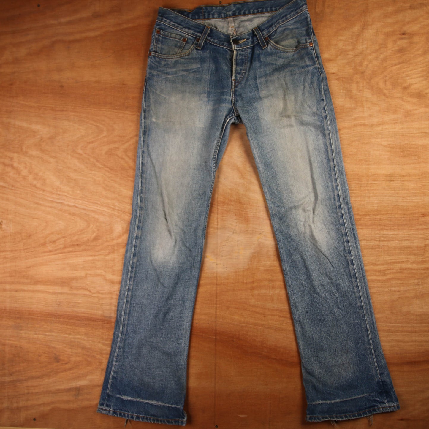 Levi's 513 Red Tab W32 L33 Straight Leg Slim Fit Blue Denim Jeans