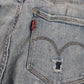 Levi's 721 W26 L30 Skinny Classic Ripped Style Blue Denim Jeans