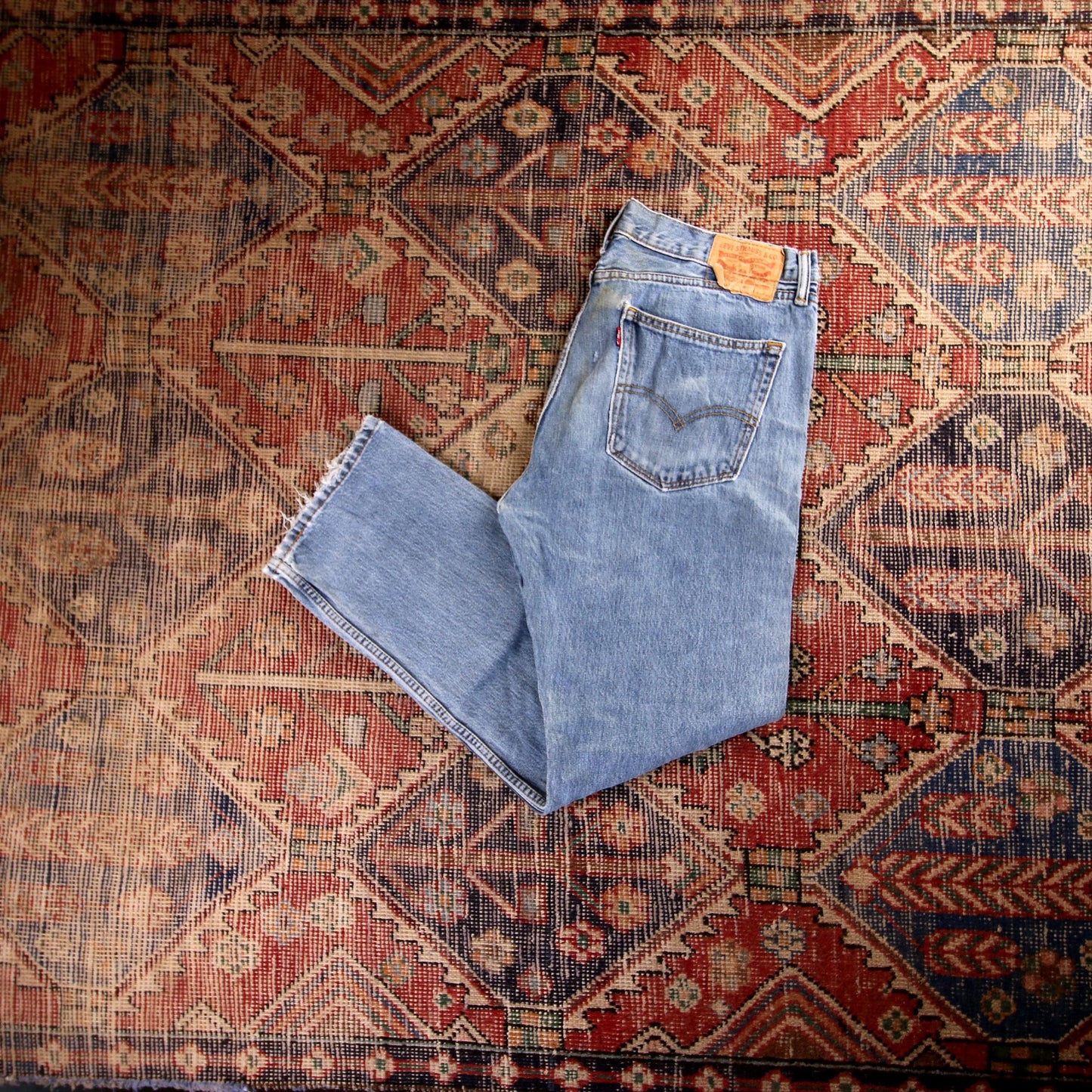 Levi's Orange Tab W36 L30 Straight Classic Ripped Style Blue Denim Jeans